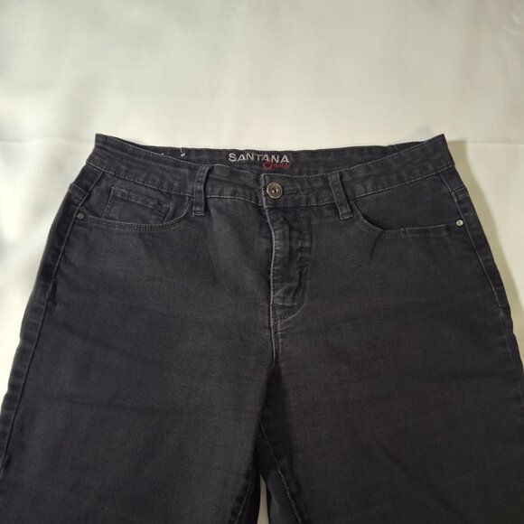 Santana Jeans Mid-Rise Straight Leg Black Wash Denim Jeans Size 10 - Picture 4 of 14